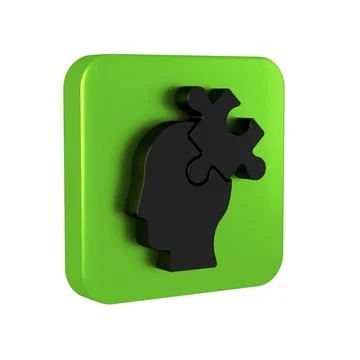 Black Solution to the problem in psychology icon isolated on transparent ba.. Stock Illustration