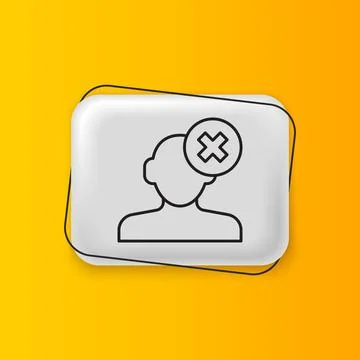 Black Solution to the problem in psychology icon isolated on yellow backgro.. Stock Illustration