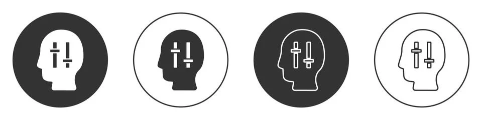 Black Solution to the problem in psychology icon isolated on white backgrou.. 스톡 일러스트