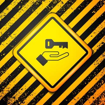 Black Solution to the problem in psychology icon isolated on yellow backgro.. 스톡 일러스트