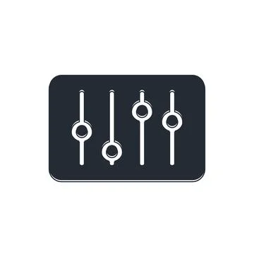 Black Sound mixer controller icon isolated on white background. Dj equipmen.. Stock Illustration
