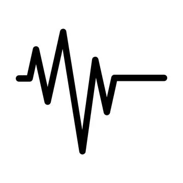 Black Sound Wave Audio Frequency Icon Isolated on White Background Stock Illustration