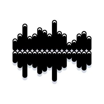 Black sound wave equalizer bars minimal design Stock Illustration