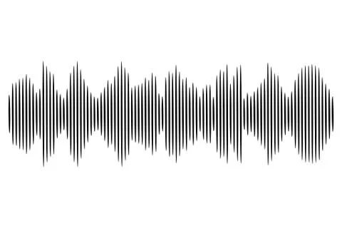 Black sound wave. Vector audio technology illustration. Stock Illustration