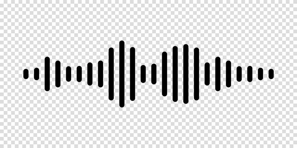 Black sound waves of the equalizer isolated on transparent background. Vector Stock Illustration