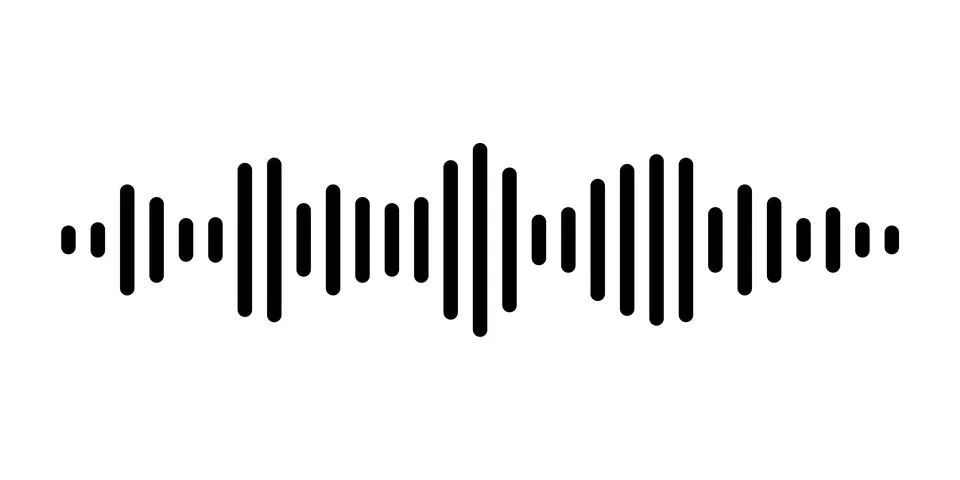 Black sound waves of the equalizer isolated on white background. Vector clipa Stock Illustration