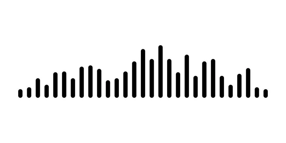 Black sound waves of the equalizer isolated on a isolated white background... Stock Illustration