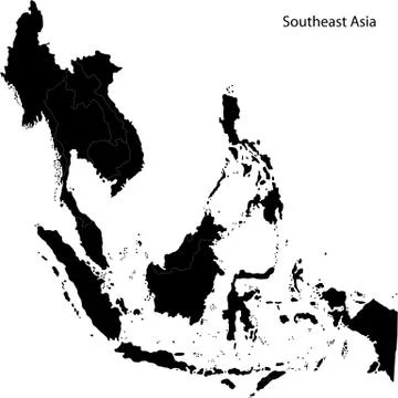 Black Southeastern Asia Stock Illustration