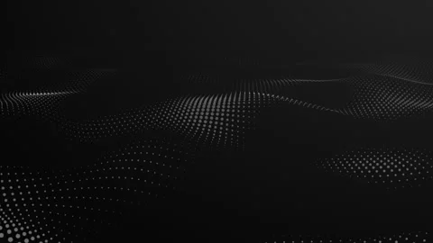 Black space of waves of glowing particles. Smooth movement of the desert su.. Video stock 320802447