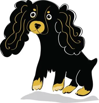 Black spaniel puppy  Stock Illustration