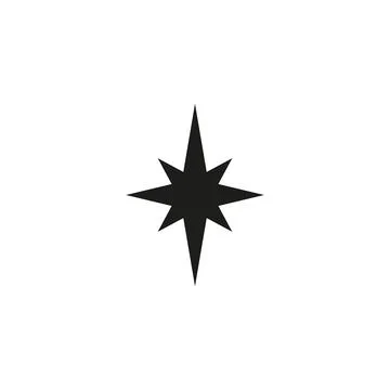 Black sparkle star Y2K vector icon, minimalist flare shape, shiny flash effect Stock Illustration