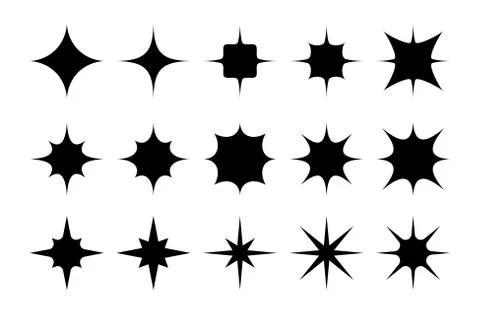 Black sparkles set. Illustrazione stock
