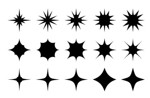 Black sparkles set. Stock Illustration