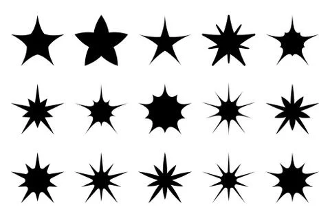 Black sparkles set. Stock Illustration