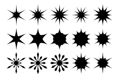 Black sparkles set. Stock Illustration