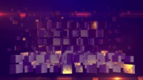 Black sparkling cubes in space. Vidéo 160533990