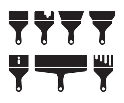 Black spatula logo Stock Illustration