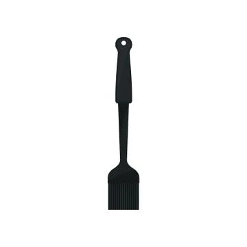 Black spatula on white background. Kitchenware concept. Stock Illustration