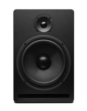 Black speaker isolated on white background. Stock Photos