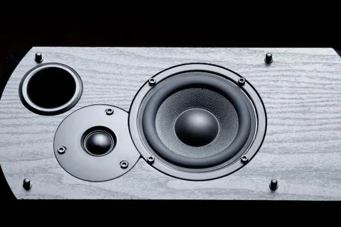 Black speaker Stock-Fotos