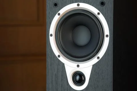Black speaker system close-up Stock Photos