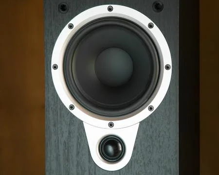 Black speaker system close-up Stock Photos