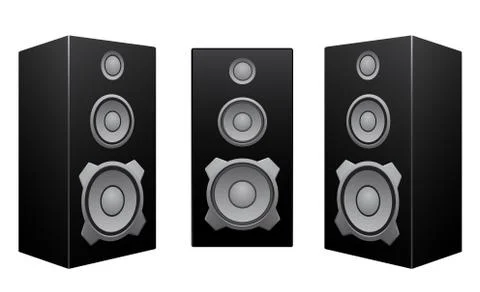 Black speaker white background Stock Illustration
