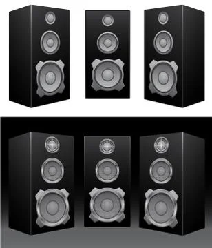 Black speaker white background Stock Illustration
