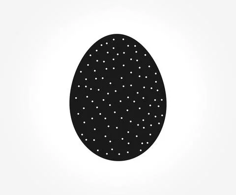 Black speckled Easter egg icon. Vector illustration. Stock Illustration