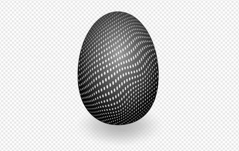 Black speckled egg on white with shadow on a transparent background, Easter. Stock Illustration