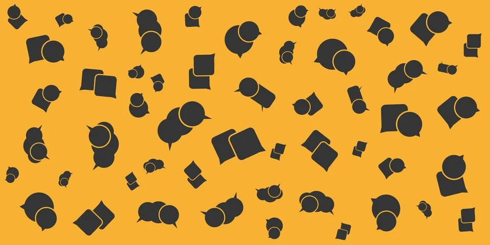 Black Speech and Thought Bubbles, Communication Symbols - Pattern of Variou.. 스톡 일러스트