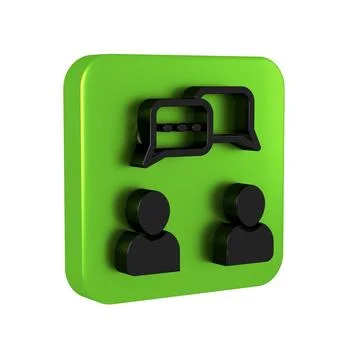 Black Speech bubble chat icon isolated on transparent background. Message i.. Stock Illustration