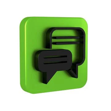 Black Speech bubble chat icon isolated on transparent background. Message i.. Stock Illustration