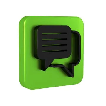 Black Speech bubble chat icon isolated on transparent background. Message i.. Stock Illustration