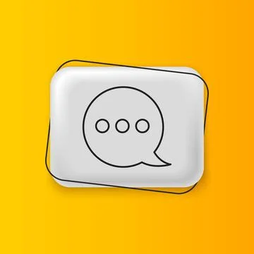 Black Speech bubble chat icon isolated on yellow background. Message icon. .. Stock Illustration