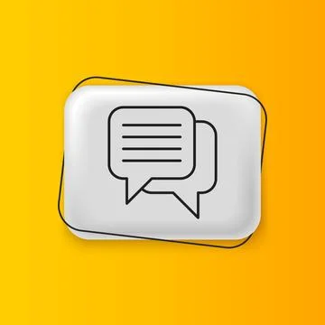 Black Speech bubble chat icon isolated on yellow background. Message icon. .. Illustrazione stock
