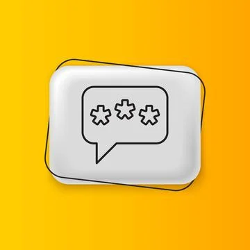Black Speech bubble chat icon isolated on yellow background. Message icon. .. Illustrazione stock