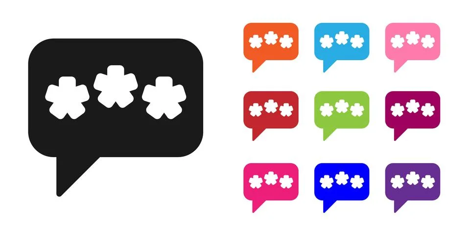 Black Speech bubble chat icon isolated on white background. Message icon. C.. Stock Illustration