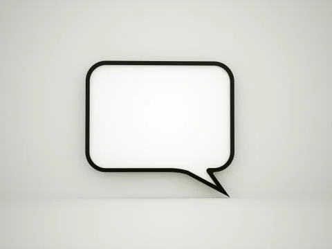 Black speech bubble on dark background Stock Illustration