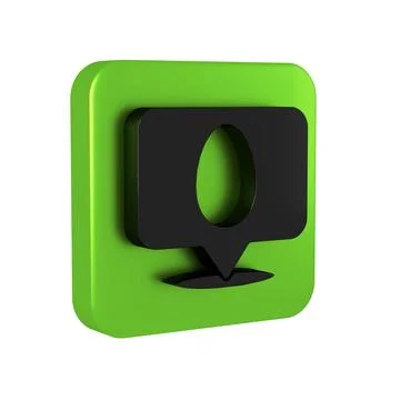 Black Speech bubble with easter egg icon isolated on transparent background.. 스톡 일러스트