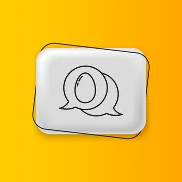Black Speech bubble with easter egg icon isolated on yellow background. Hap.. イラスト素材