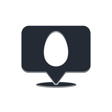 Black Speech bubble with easter egg icon isolated on white background. Happ.. 스톡 일러스트
