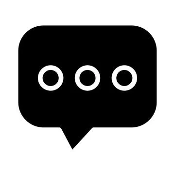 Black Speech Bubble Icon with Dots for Text Message Indication Stock Illustration