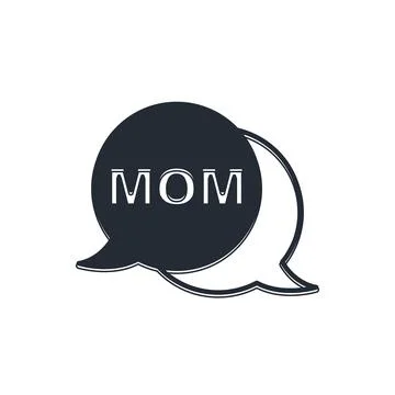 Black Speech bubble mom icon isolated on white background. Happy mothers da.. Stock Illustration