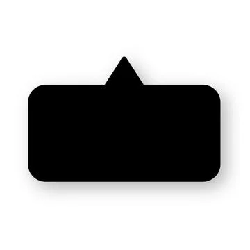 Black Speech Bubble Pointer Icon 스톡 일러스트