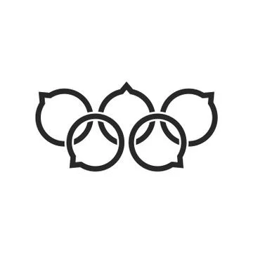 Black speech bubble like rings Stock Illustration