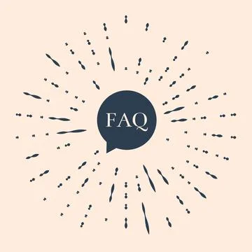 Black Speech bubble with text FAQ information icon isolated on beige background Stock Illustration