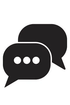 Black Speech Bubble Vector Icon Isolated on White Background Illustrazione stock