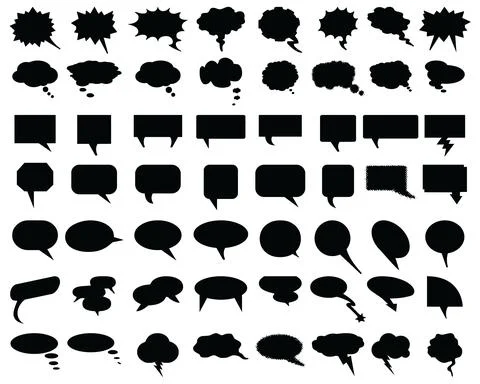 Black speech bubbles Stock Illustration