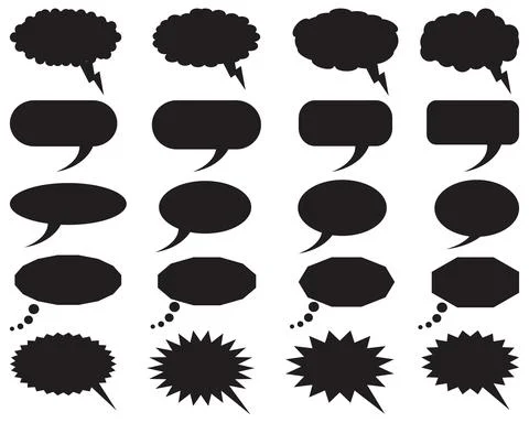 Black speech  bubbles Stock Illustration